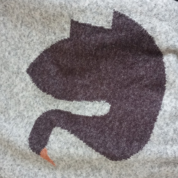 Anthropologie Folk Wool Light Grey Speckled "Black Swan" Long Sleeve Sweater M - Picture 7 of 16